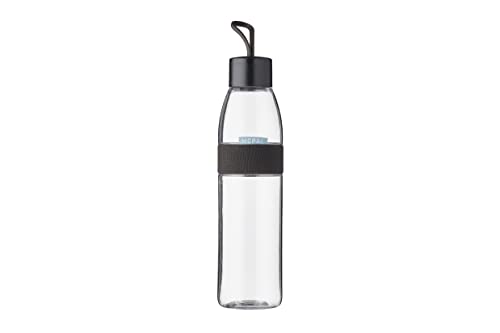 Mepal – Trinkflasche Ellipse Nordic black – 700 ml Inhalt – auch für kohlensäurehaltige Getränke – bruchfestes Material - auslaufsicher - Spülmaschinengeeignet