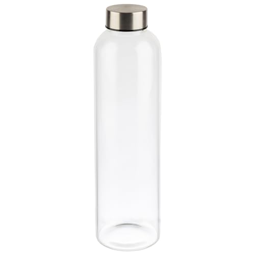 APS 66908 Trinkflasche/Glasflasche, 7 x 7, Höhe 26,5 cm, Ø 7 cm, 0,75 Liter, transparent