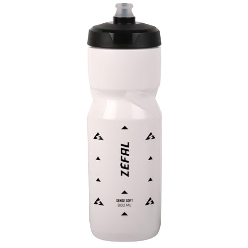 ZEFAL Sense Soft 80 Wasserflasche – Trinkflasche Fahrrad – Rennrad Trinkflasche – MTB Trinkflasche - Weiche, geruchlose Sportflasche - BPA-freie Wasserflasche – Weiß 800 ml