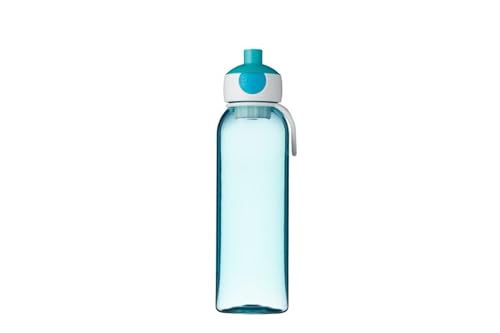Mepal - Wasserflasche Pop-Up Campus - Auslaufsichere Trinkflasche für Schule & Unterwegs - Transparente Trinkbecher - BPA-frei & Spülmaschinenfest - 500 ml - Turquoise
