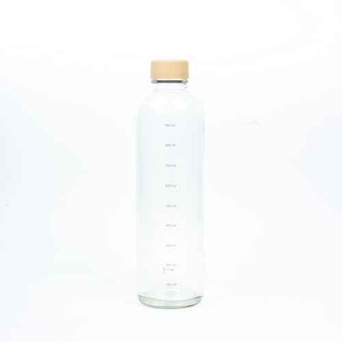CARRY Carrybottles Trinkflasche Glas 1,0 l | Sportflasche, Wasserflasche | HYDRATION BOOST | BPA-frei, auslaufsicher & kohlensäuregeeignet | Plastikfrei & nachhaltig produziert | Made in Germany