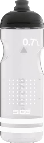 SIGG - Fahrrad Trinkflasche - Pulsar - Quetschbar - Spülmaschinenfest - Federleicht - Auslaufsicher - BPA-frei - 0,75L, Transparent White