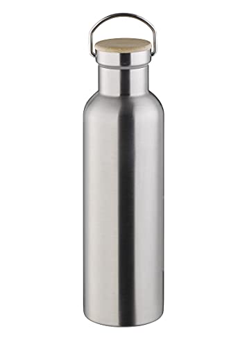 APS 66906 Hochwertige langlebige Edelstahl Isolierflasche/Trinkflasche mit 750 ml inkl. Tragebügel und Ersatzdichtung/auslaufsichere doppelwandige Getränkeflasche für Kinder, Freizeit & Erwachsene