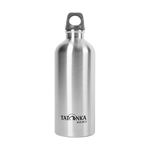 Tatonka Trinkflasche Stainless Steel Bottle 0,6l - Unzerbrechliche Flasche aus Edelstahl - schadstofffrei (BPA-frei), rostfrei, lebensmittelecht, spülmaschinenfest - Mit Öse zum Befestigen (600ml)