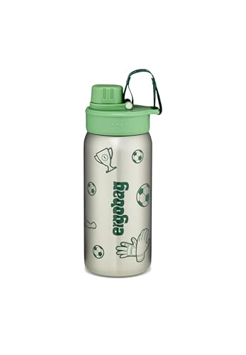 ergobag Edelstahl Trinkflasche Edelstahl Trinkflasche mit verschiedenen Motiven für Kinder, 500ml, BPA-frei, auslaufsicher, leicht zu reinigen Grün