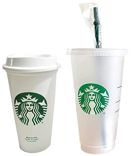 Starbucks , Kunststoff , wiederverwendbares Duo: 680 ml Becher für kalte Getränke und 473 ml für heiße Getränke