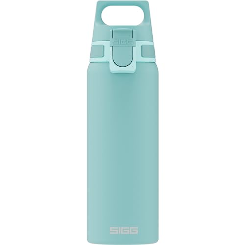 SIGG - Edelstahl Trinkflasche - Shield ONE Glacier - Für Kohlensäurehaltige Getränke Geeignet - Auslaufsicher - Federleicht - BPA-frei - Hellblau - 0,75L