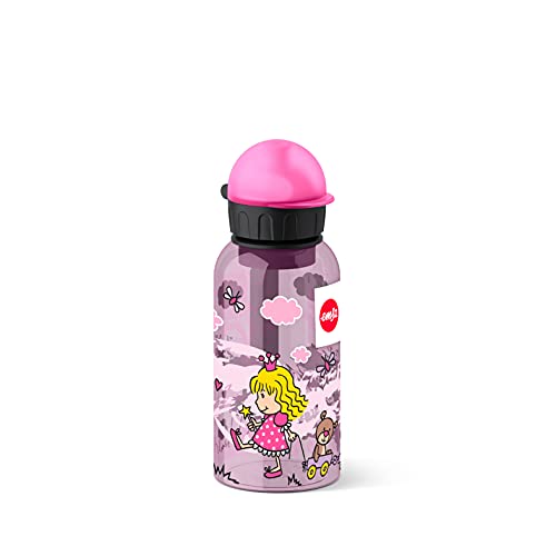 Emsa Kinder-Trinkflasche 518122 | 400 ml | Kids Princess | Sicherheitsverschluss | 100 % dicht | BPA frei | hygienisch | Tritan, 1 Stück (1er Pack), Prinzessin