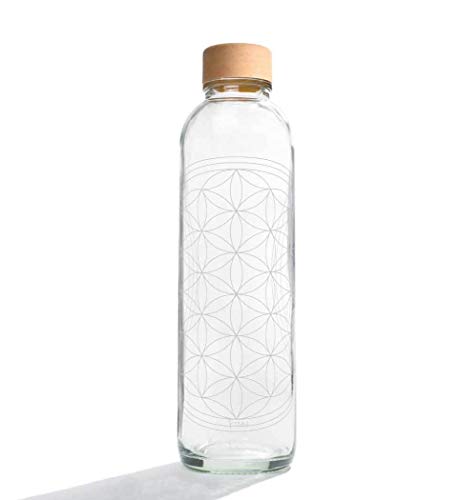 Carrybottles Glastrinkflasche 0,7l (Flower Of Life)| Sportflasche, Wasserflasche | BPA-frei, auslaufsicher & kohlensäuregeeignet | Made in Germany