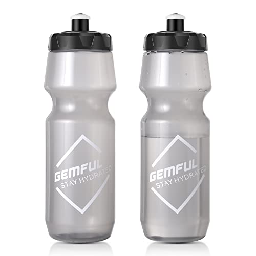 GEMFUL Fahrrad Trinkflasche 750ml BPA-frei Klar Auslaufsicher Sporttrinkflasche 2er Set