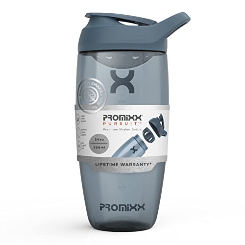 Promixx Pursuit Protein-Shaker-Flasche, Premium-Shaker für Protein-Shakes, lebenslange Haltbarkeit, auslaufsicher, geruchsneutral, 700 ml, Mitternachtsblau