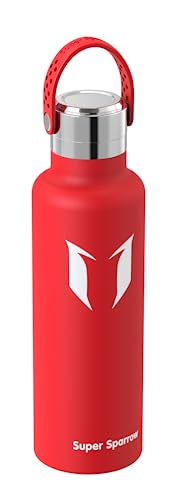 Super Sparrow Trinkflasche Edelstahl 18/10 - Ultraleicht Thermobecher - 500ml - Standardmund Flex Deckel - BPA-Frei Thermoskanne, Thermosflasche für Sport, Travel, Schule, Outdoor