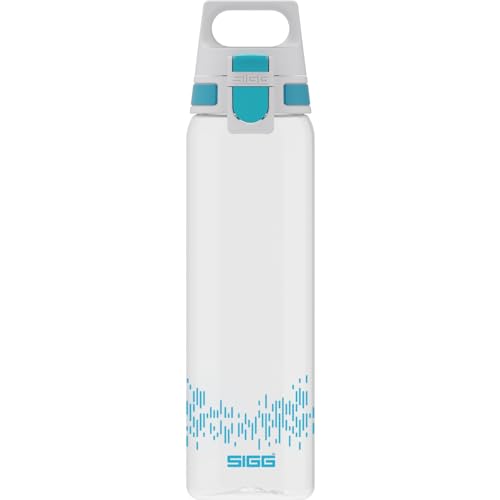 SIGG Total Clear ONE MyPlanet™ Aqua Trinkflasche (0.75 L), BPA-freie und auslaufsichere Trinkflasche, bruchfeste Sport Trinkflasche aus Tritan mit Fruchtfilter