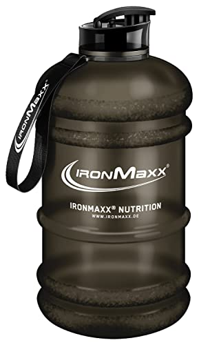 IronMaxx Water Gallon - Frosted Black 2200ml | BPA & DEHP frei | auslaufsichere Trinkflasche mit Messskala | in verschiedenen Farben erhältlich