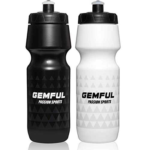 GEMFUL Sport Trinkflasche 750ml BPA-frei Fahrrad 2er Set für Fitness Fußball Joggen