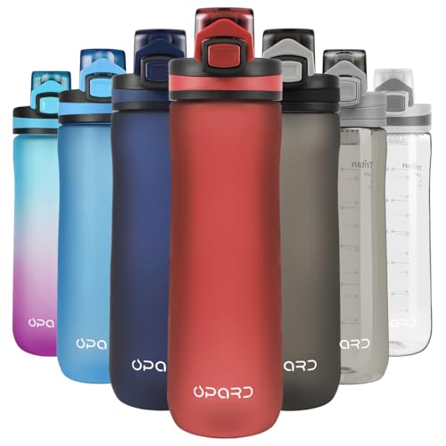 Opard Trinkflasche, 1L Wasserflasche, Auslaufsichere Water Bottle, BPA Frei Sportflasche Zeitmarkierung Wasser Flasche