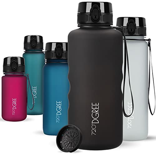 720°DGREE Trinkflasche 2l “uberBottle“ softTouch +Sieb - BPA-Frei - XXL Wasserflasche für Gym, Fitnessstudio, Workout, Fitness, Sport, Outdoor - Große Sportflasche aus Tritan - Leicht, Stoßfest