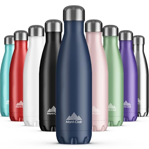 Mont-Clair Trinkflasche Edelstahl - Thermosflasche - BPA-freie - Water Bottle, Edelstahl trinkflasche 500ml - 24h Kalt & 12h Warm - Trinkflasche Auslaufsicher - Thermos Trinkflasche - Blau