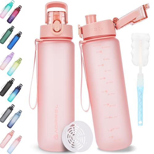 AOPREL Trinkflasche 1l, Wasserflasche BPA-Frei aus Tritan, Sport Trinkflasche Kohlensäure geeignet, Auslaufsicher 1 Liter Flasche für Fitness, Wandern, Camping, Schule und Büro