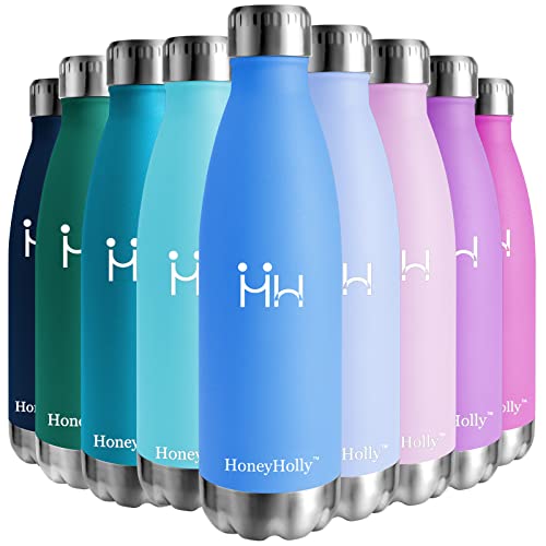 HoneyHolly Vakuum Isolierte Edelstahl Trinkflasche - 350/500/650/750 ml, Ideale Thermosflasche für Kinder, Kleinkinder, Schule, Kindergarten, Sport, Outdoor, Fahrrad, Fitness, Camping