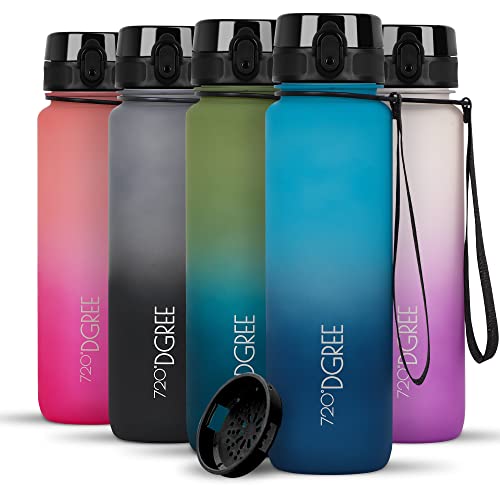 720°DGREE Trinkflasche “uberBottle“ softTouch +Sieb Multicolour - 1L - BPA-Frei - Wasserflasche für Uni, Sport, Fitness, Fahrrad, Outdoor - Sportflasche aus Tritan - Leicht, Bruchsicher, Nachhaltig