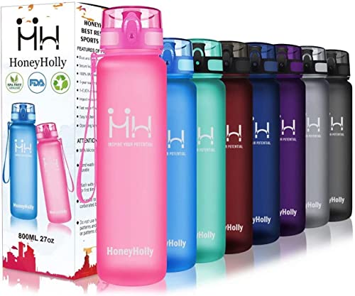 HoneyHolly Sport Trinkflasche, 1000ml Auslaufsicher BPA-frei, Trinkflasche Sport, Trinkflasche Kohlensäure Geeignet, Tritan Kunststoff mit Filter, Wasserflasche