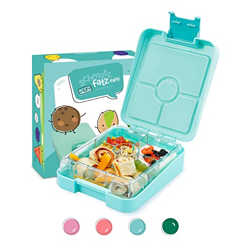 schmatzfatz Easy Brotdose für Kinder mit Fächern, Bunte Unterteilt & Auslaufsicher, BPA-Freie Lunchbox für Kindergarten/Kita, Bento Box , Sichere Snackbox Vesperdose