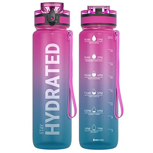 Sahara Sailor Trinkflasche, Sport Trinkflasche, [BPA-frei Tritan] 1L/500ML/750ML Auslaufsicher Sport Wasserflasche, Sportflasche für Fahrrad, Camping, Yoga, Gym (1 Flasche)