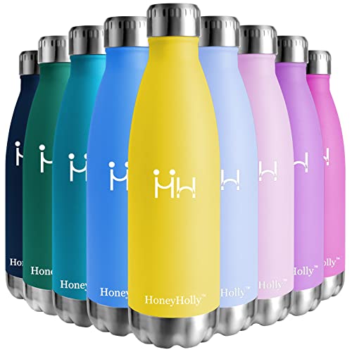 HoneyHolly Vakuum Isolierte Edelstahl Trinkflasche - 350/500/650/750 ml, Ideale Thermosflasche für Kinder, Kleinkinder, Schule, Kindergarten, Sport, Outdoor, Fahrrad, Fitness, Camping