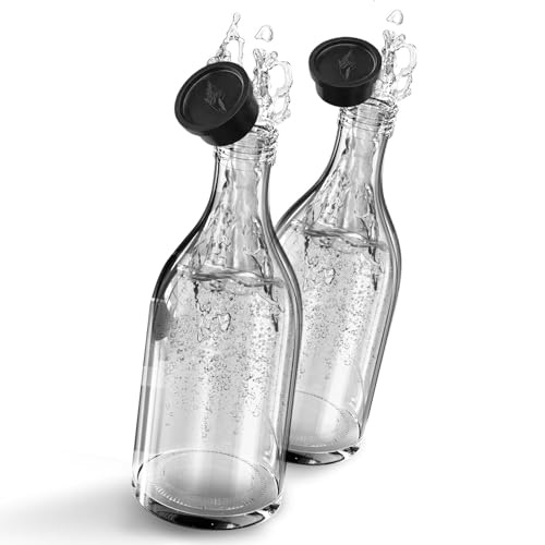 MATE OF STEEL®️ Premium Glasflasche für Sodastream Crystal 2.0-0.8 L Flasche- Ersatz Flaschen aus Glas Spülmaschinenfest für Soda Streaming Wassersprudler (2)