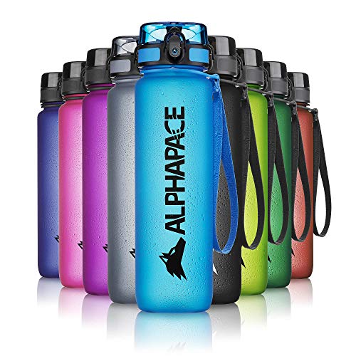 ALPHAPACE Trinkflasche, auslaufsichere 500 ml Wasserflasche, BPA-freie Flasche für Sport, Fahrrad & Outdooraktivitäten, Sportflasche mit Fruchteinsatz, in Blau