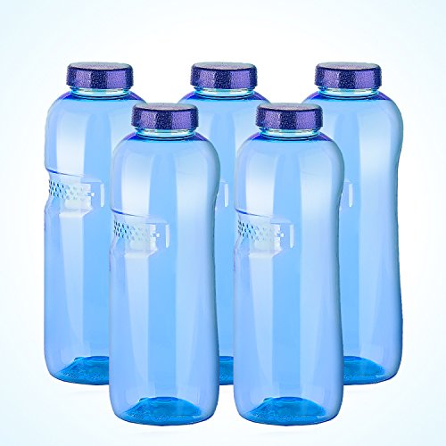 IMHA Trinkflaschen BPA-frei Tritan Wasserflasche 1 Liter / 0,75 Liter / 0,5 Liter (5 x 750 ml)