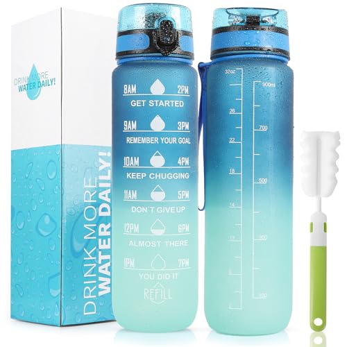 LEHOM 1L Trinkflasche - BPA-freie, auslaufsichere Sportflasche Wasserflasche Fahrradflasche für den täglichen Gebrauch